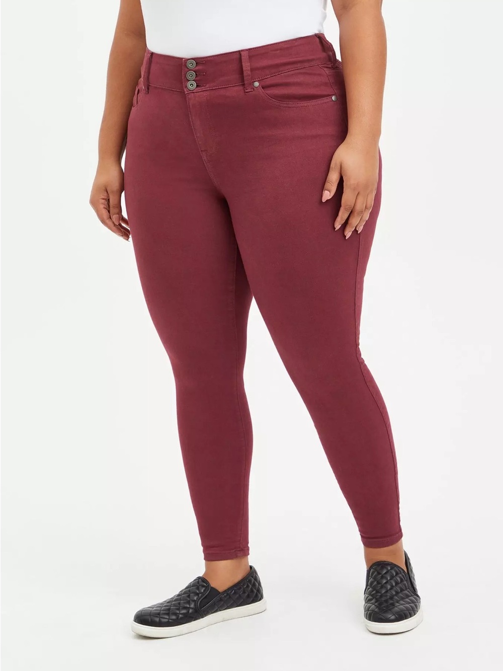 Torrid High Rise Ultra Skinny Jeggings Wine Merlot Size 24